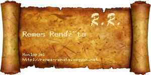 Remes Renáta névjegykártya
